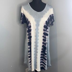 Blue tie dye casual soft dress